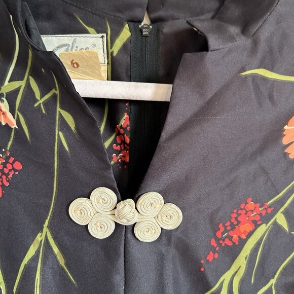 Alice of California vintage maxi dress Asian elegant quiet luxury kimono black - Picture 6 of 10